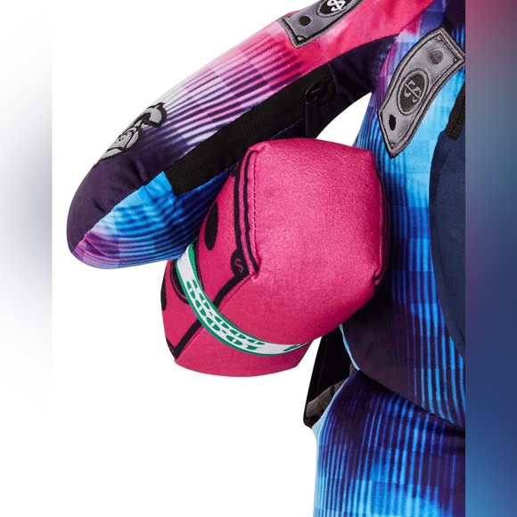 SPRAYGROUND BACKPACK TYE CHECK TEDDY BEAR PURPLE - Picture 6 of 7